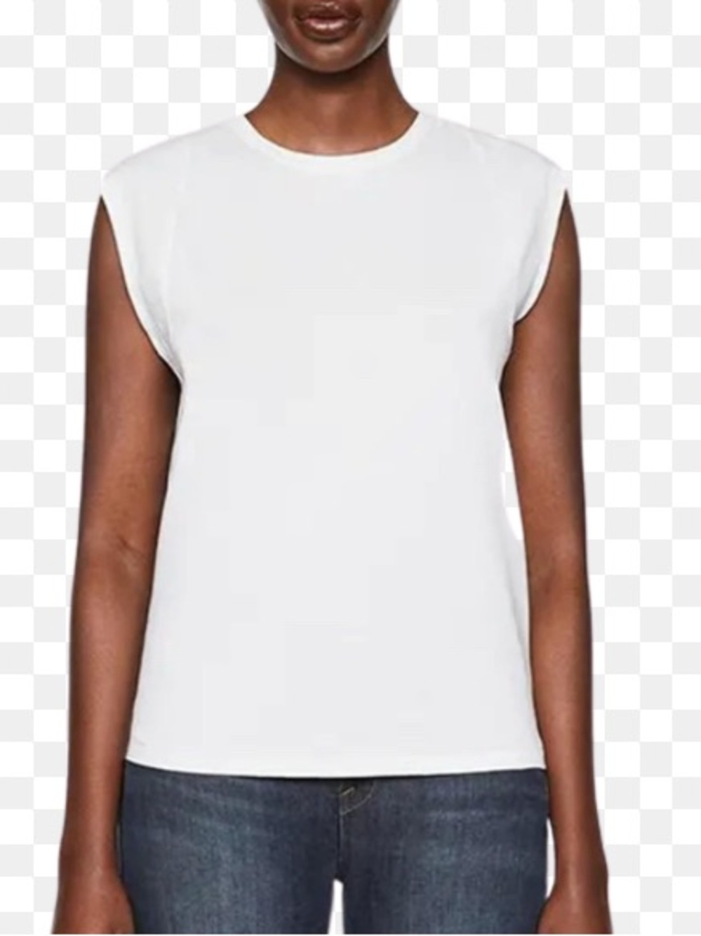 Frame Denim Le Mid muscle crew White Cap Sleeve Tee NWT